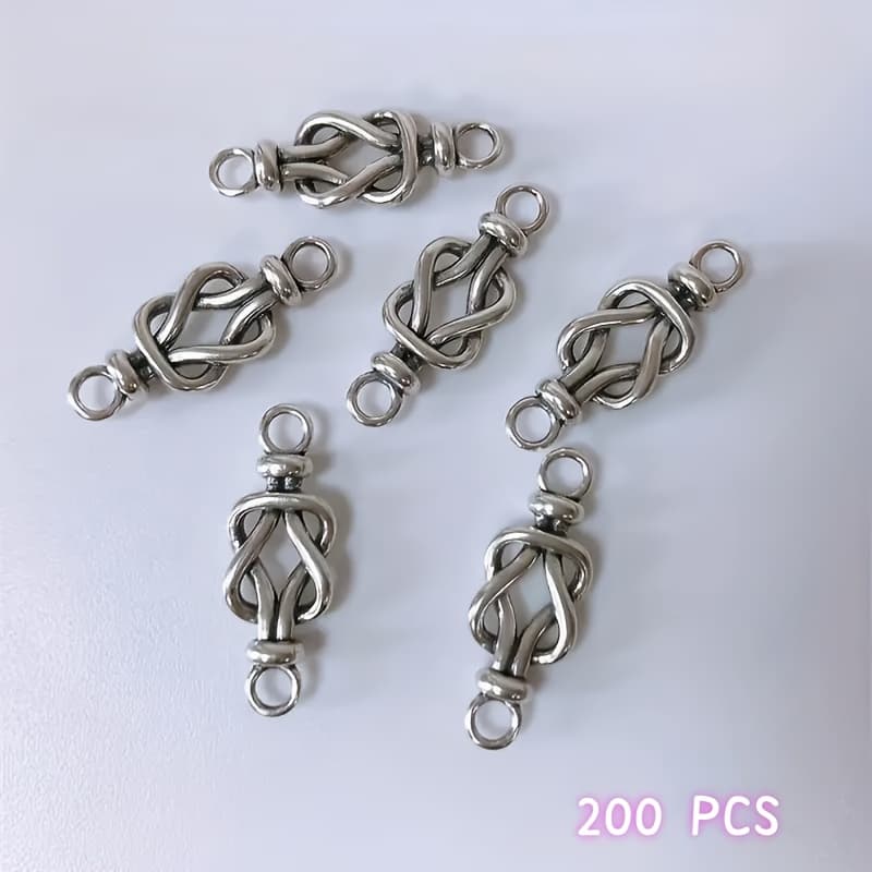 TEMU 200pcs Vintage Conch Knot Connectors Alloy Knot Pendant Connector Suitable For , Accessories