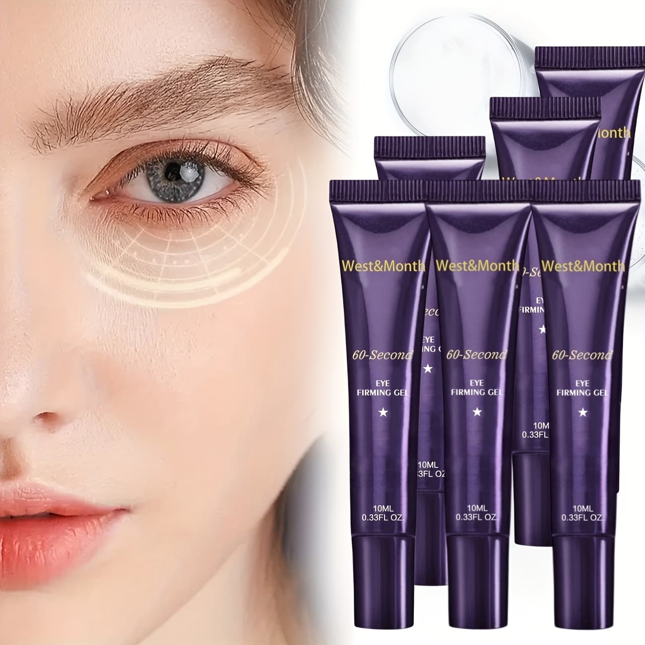 TEMU 4pcs [fast Firming | Eye Gel] Eye Firming Gel | Fast 60-second Formula, Moisturizes & Tightens Skin | With , Retinol & Hyaluronic Acid, Alcohol-free, 0.34oz Each, Ideal Gift For Her