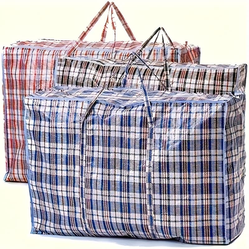 TEMU 1pc - 3pcs Multi-sized Blue - Black - Red Selectable Large Capacity Storage Bag. Seasonal Storage To . Reusable Zipper Storage Bag, Suitable For Moving And Storage., Under-bed Storage