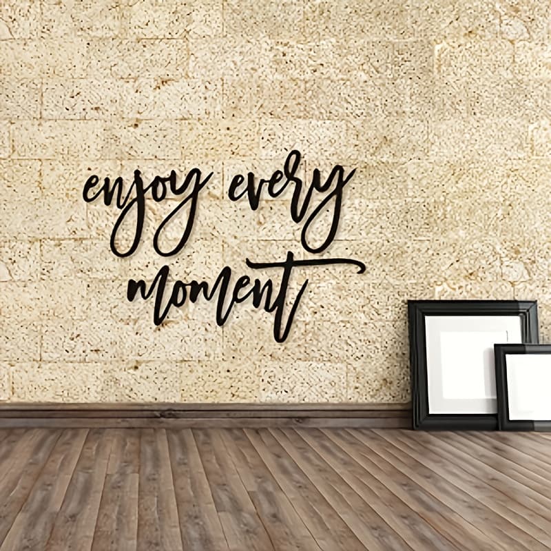 TEMU " Each Moment" Metal Wall Art - An For Home And Office Decoration, A For Room Adornment