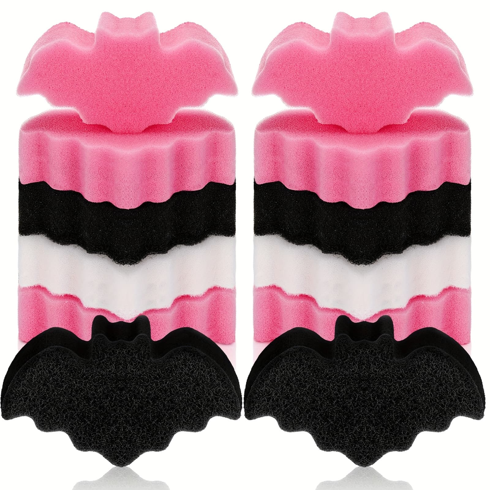 TEMU 12 Pack Gothic Kitchen Sponges Bulk Dual Sided Bat Scrubber Sponges Multifunctional Dishwashing Spooky Non Scratch For Gothic Kitchen Accessories Dish Scouring (colorful, Bat)