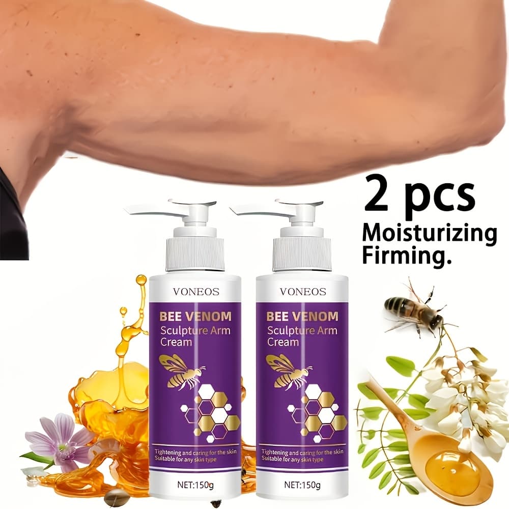TEMU Bee Venom Sculpting Arm Cream, Hydrating And Firming, Light Beige, Suitable For , Abdomen, Collagen, Thighs, And Hips, Fits All Light Beige , Light Beige Care (/bottle)
