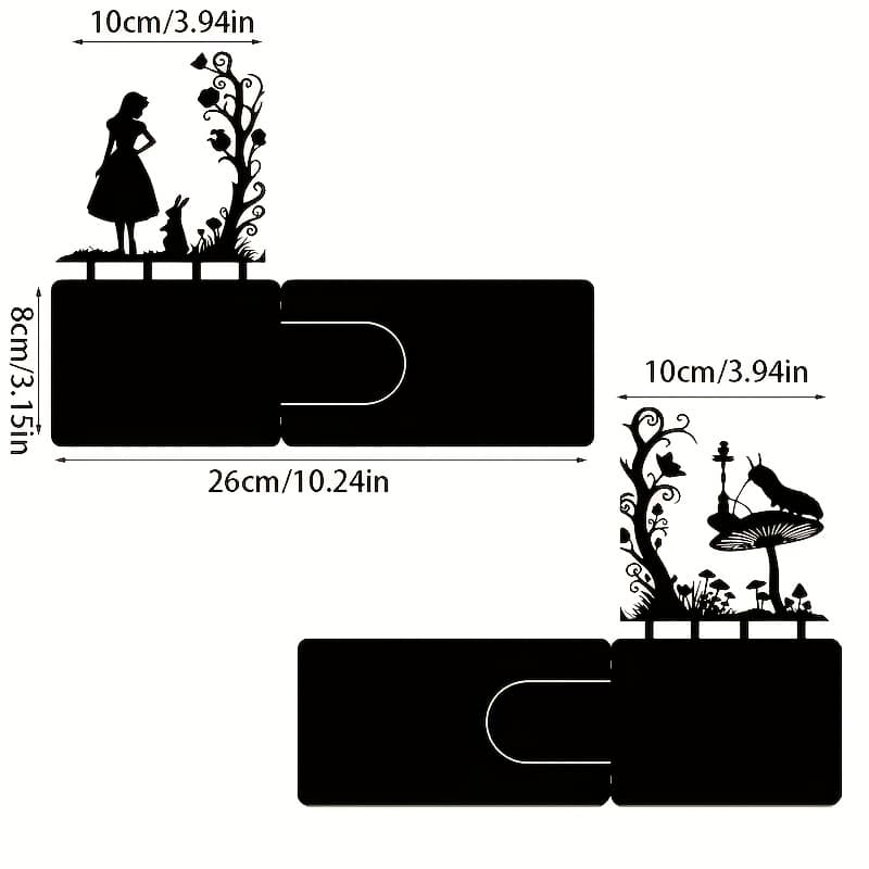 TEMU 1 Pair/2 - Metal Alice Bookend Decor - Stylish Decorative Cute Bookends - Office Or Home Bookshelf - Durable Home And Office Organizer - Study Room Art Decoration - Unique Gift For Readers
