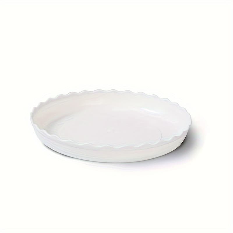 TEMU 5pcs Flower Pot Saucer Set, Mobile Base Tray, Round Plastic Fluted Plant Tray, Ideal For Gardening Enthusiasts