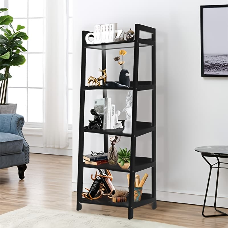 TEMU 5 Tier Bookshelf, Modern Open Bookcase, Ladder Bookshelf Open Storage Rack Wood Ladder Shelf, Bookcase Shelf Storage Organizer, Shelves For Home