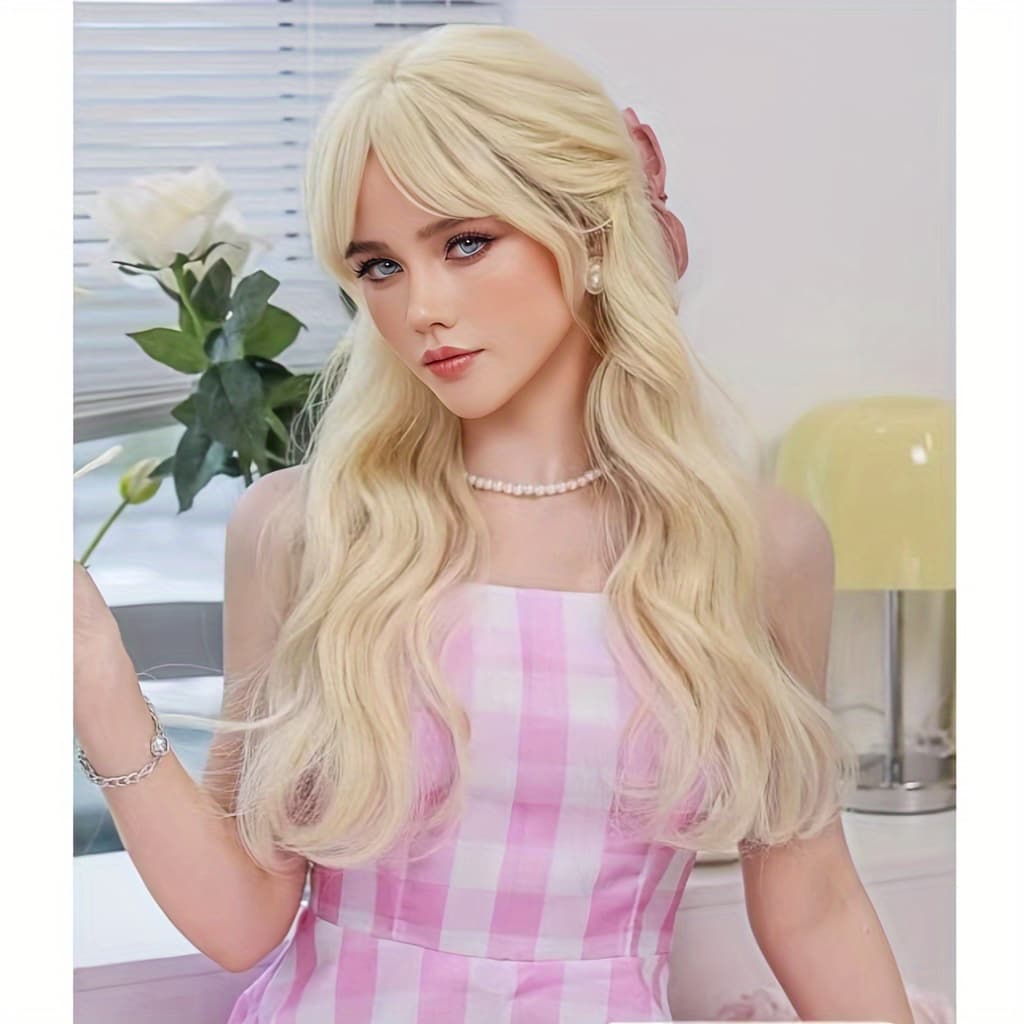 TEMU A Unisex Cosplay Wig For Anime, Featuring 60cm Long Light Hair, Perfect For Holiday Costumes, , Christmas, Halloween, And Versatile Use