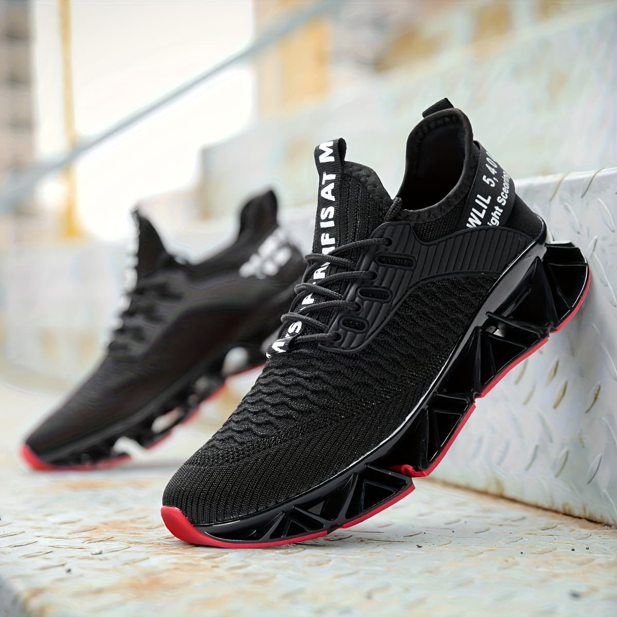 TEMU Men's Athleisure Shoes Fashion, Lightweight, Breathable, Mesh Tennis Walking Shoes, Trendy Contrasting Men's Running Shoes