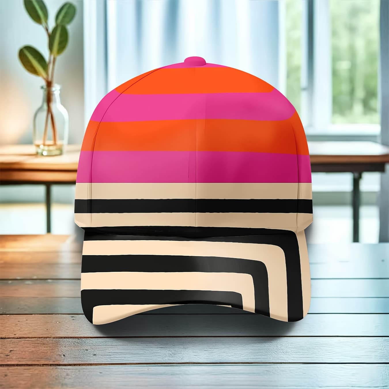 TEMU Rainbow Stripe Printed Baseball , Fashionable Hat With Contrasting Color Pattern, , Unisex, Adjustable, Suitable For , Outdoor Travel, Street Wear, All-matching Sunshade Hat