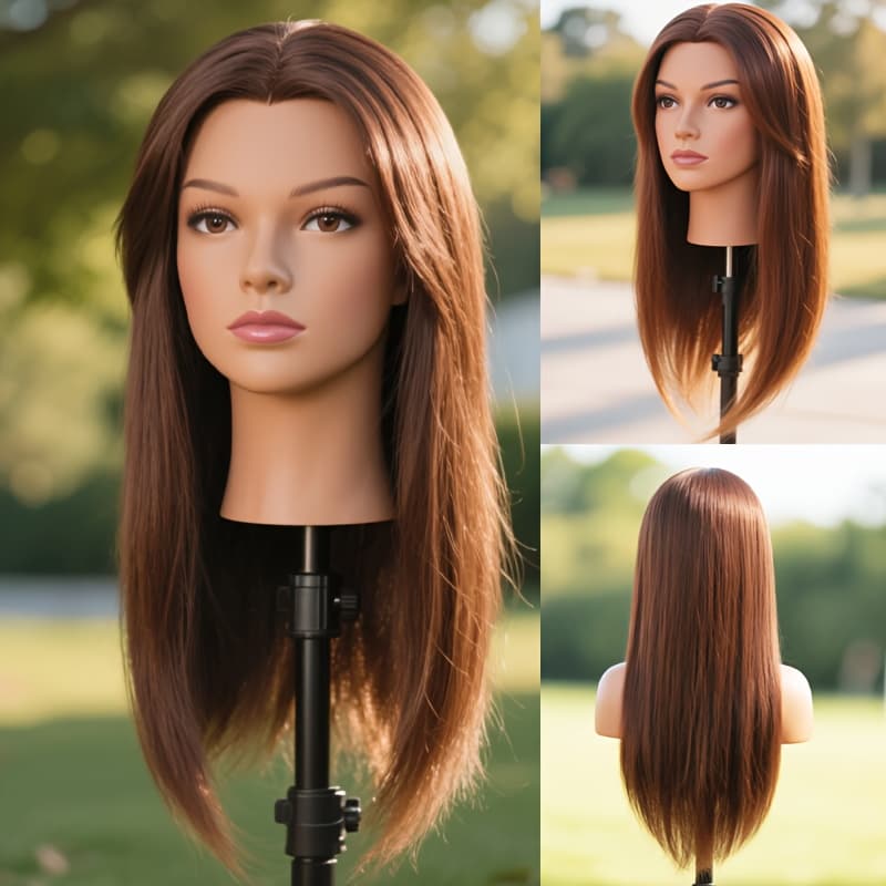 TEMU Brown Wig For Women, Straight Hair Wigs For Women, , , Middle Parting, Small Face Effect, Heat-resistant Fiber, Suitable For Daily Wear, Parties, Special Occasions, Performances, Holidays