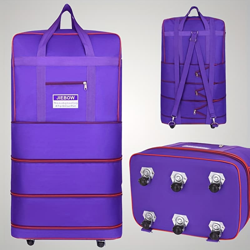 TEMU To And On The Back, Featuring 6 Swivel Wheelsat , Lt Serves As A Travel Storage Bag, Airline Bag, Moving Bag, Clothingand Quilt Storage Bag, And A Bag For Studying Or School Use