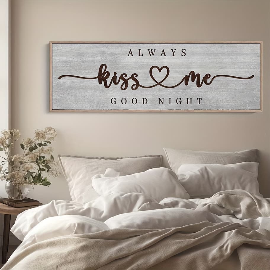 TEMU 2d Flat, 2d Flat, 1pc Kiss Night Canvas Painting Wall Art Poster Bedroom Decor Home Decor Wall Decor Unframed
