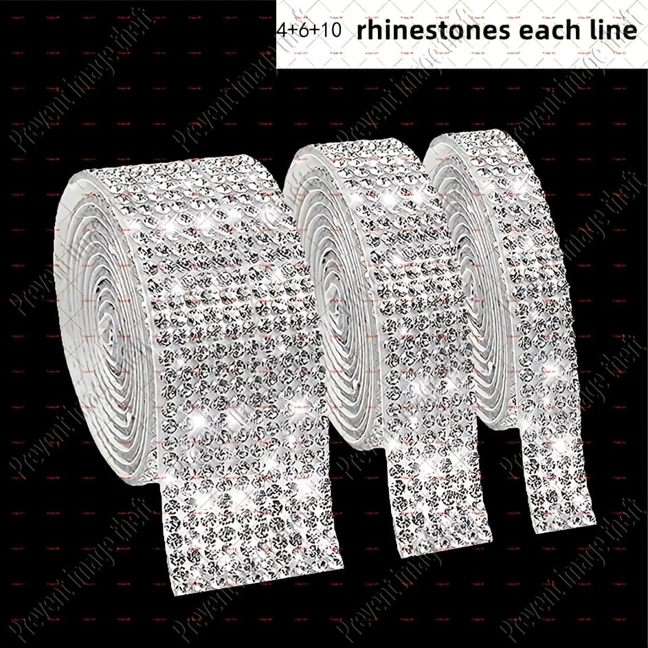 TEMU 3pcs Self-adhesive Crystal Sheets - Sparkling Diy Craft With Easy & Stick Suitable For Phone Case, Car Mirror, Clothing Decoration, Jewelry Making - No Sewing Required, 3-