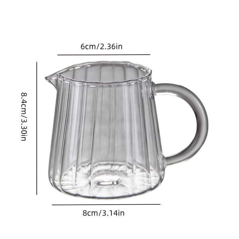 TEMU 1pc 250ml High Borosilicate Glass Vertical Ribbed Handle Cup, Minimalist Single-layer Glass Cup For Home Use, High-quality Thickened Glass Cup