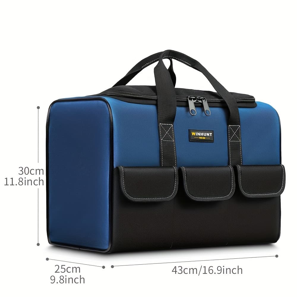 TEMU Multi-functional Tool Kit, Portable Large-capacity Canvas Wear-resistant Electrician's Heavy-duty Durable Tool Bag