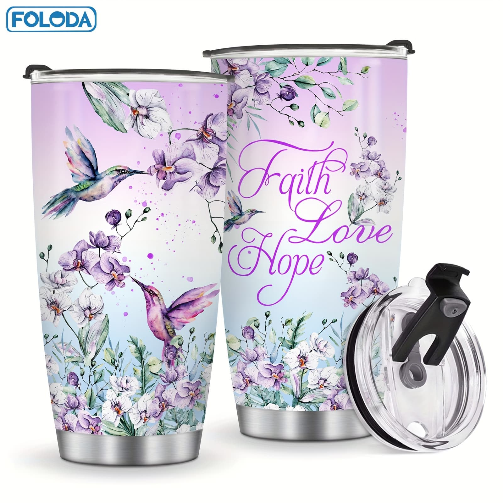 TEMU 1pc, Hummingbird Flower Vacuum Insulated Travel Coffee Tumbler For Mother Grandma, Present For Mama Mom Sister Daughter, Birthday Valentines Day Gift For Her