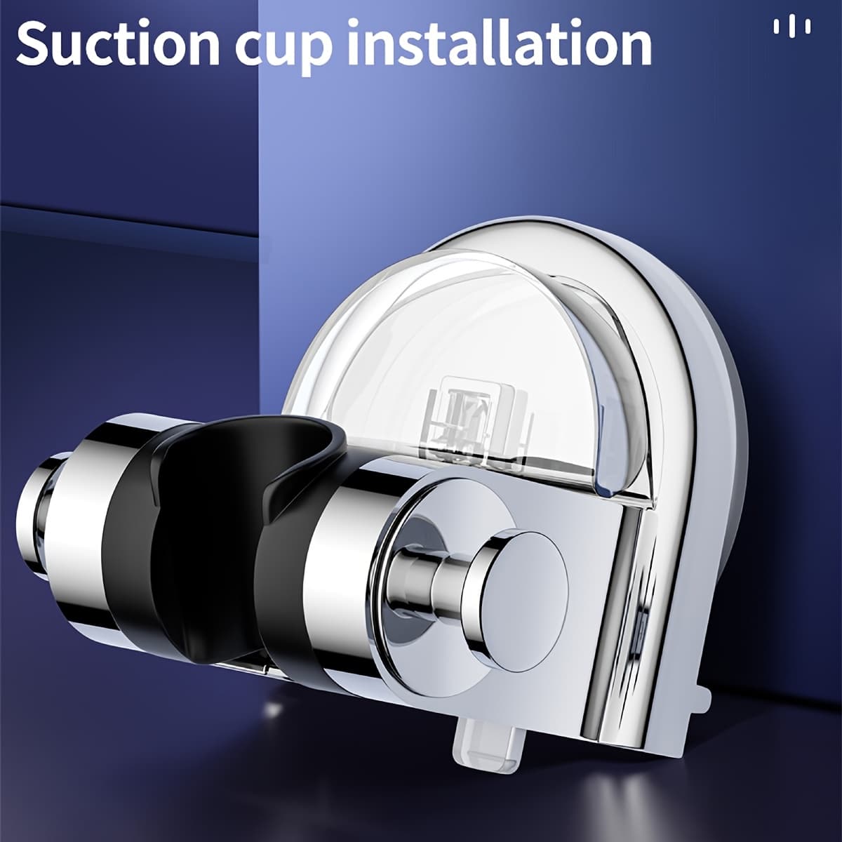TEMU 1pc Adjustable Shower Head Bracket With Suction Cup And Rotating Hook, Wall-mounted Bathroom Shower Arm Bracket, Bathroom Additions