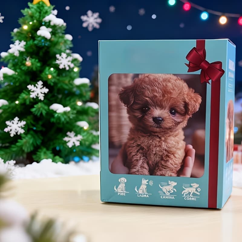 TEMU 2026 Interactive Robot Dog, Standing, Running, Walking, Barking And Playing Behavior , Random Color, Surprise Christmas Gifts And Decorations With Dog Bones And Dog Ropes, Electronic Toys