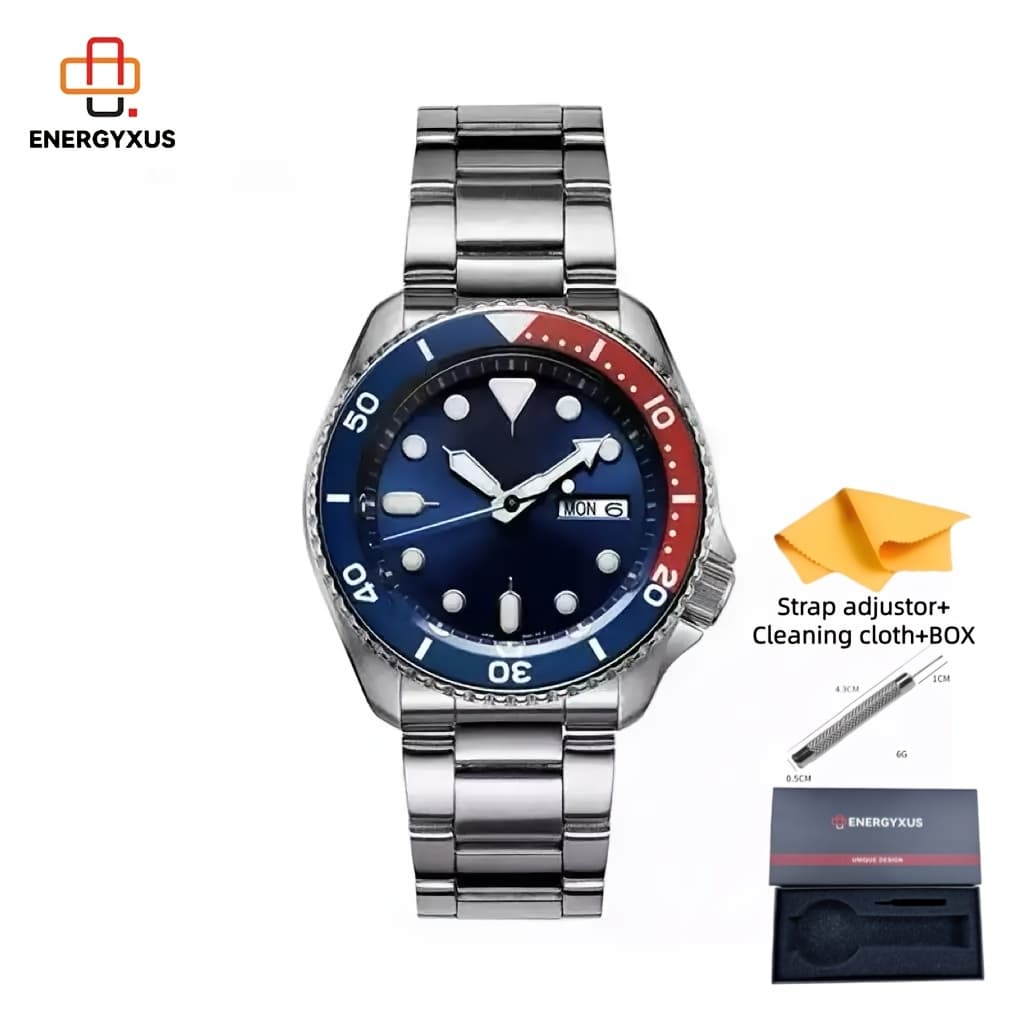 TEMU 2025 High-quality Top Brand Men's Watch, Men's Business Wristwatch, Fashionable, Calendar, Stainless Steel Strap, Men's Watch, Comes With Box, Without Battery