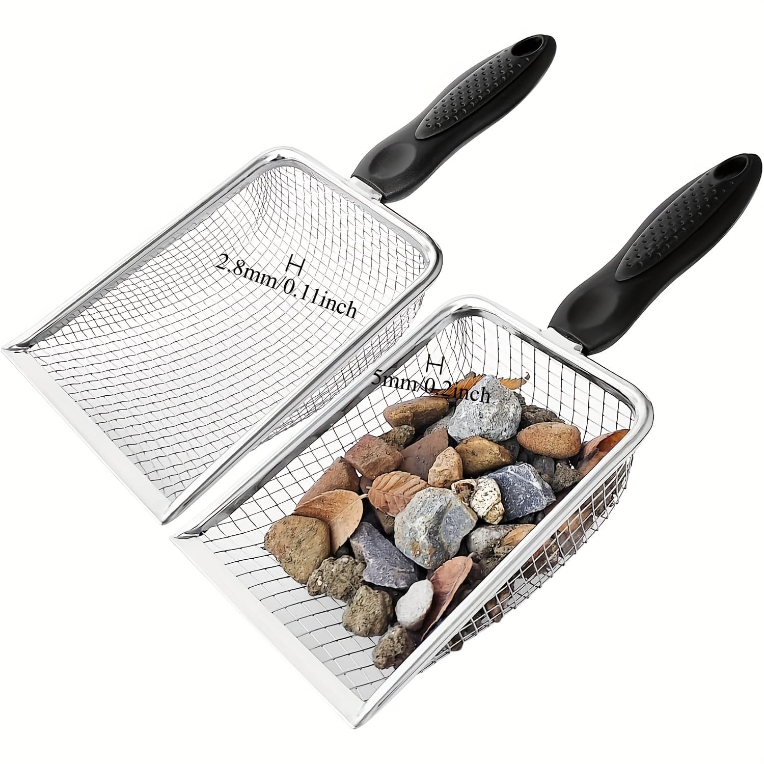TEMU Gardening - Garden Sand And Fertilizer Sieve With Handle - Sizes (2.8mm And 5mm), Suitable For Sand, Stones, Soil, Compost - Perfect For Gardening Use