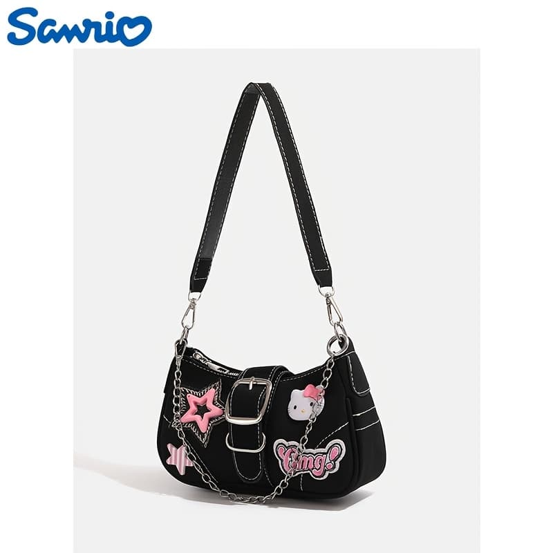 TEMU 's New Women's Shoulder Bag, A Spicy Baguette Bag Featuring For Hello Kitty, A Cute Underarm Bag In Y2k Style.