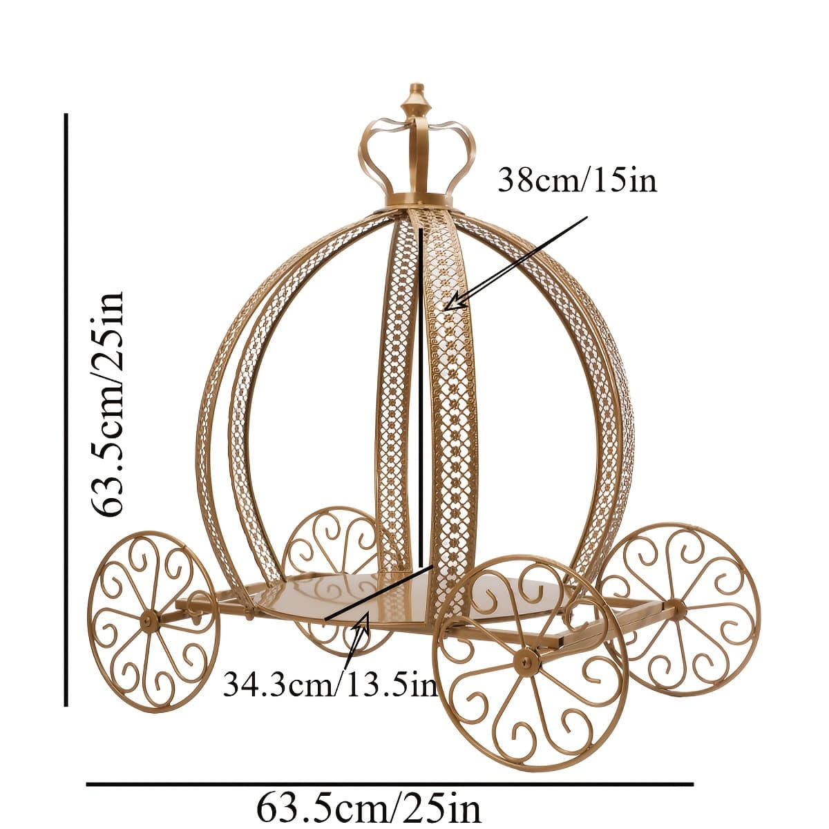 TEMU 25" Pumpkin Cake Stand -giant Metal Centerpiece For Weddings, Bridal Showers & Parties | Decor With Golden Accents & Storage Rack