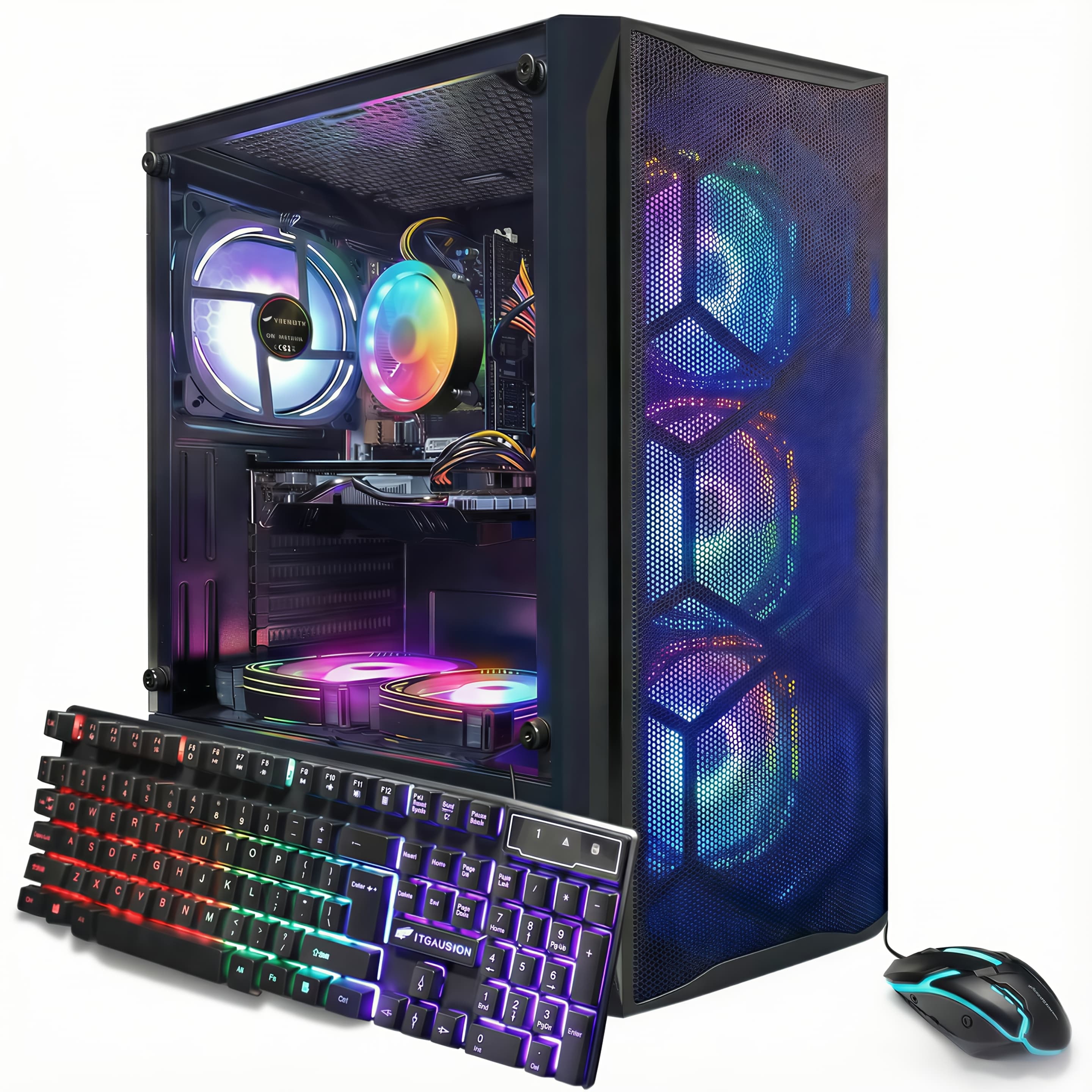 TEMU Stgaubron Gaming Pc Desktop Computer, Core I7 Up To 3.9ghz, Radeon 8g Graphics, 16g , 512g Ssd, Wifi 6, Bluetooth 5.0, Rgb Fan X6, Home