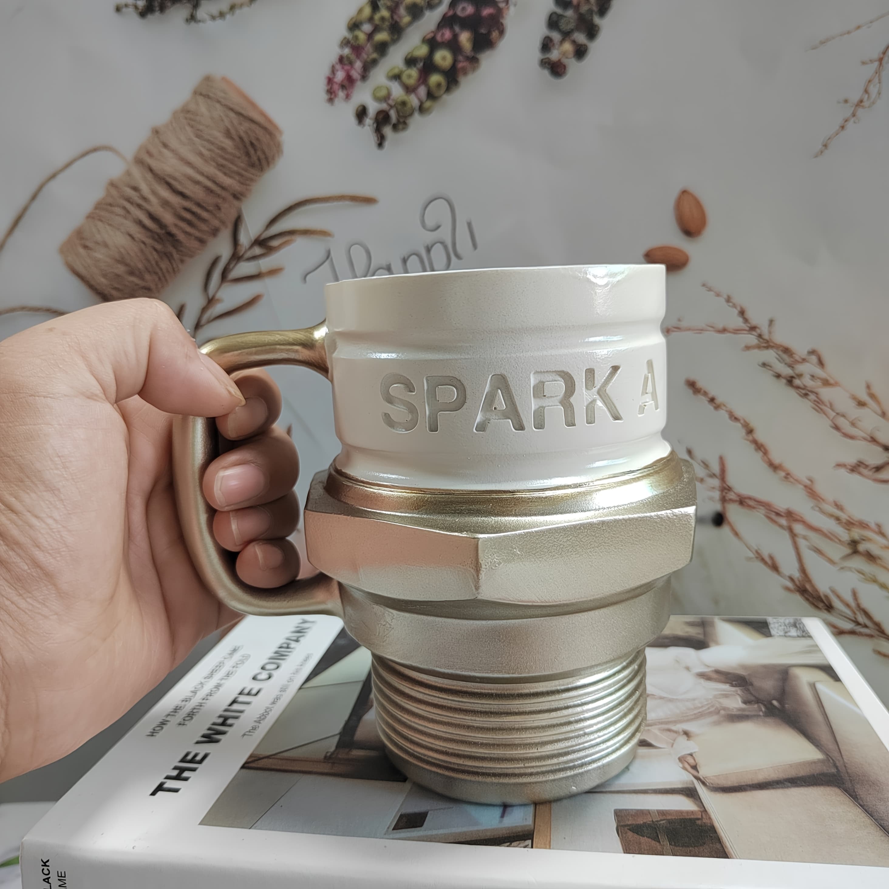 TEMU Plug Mug Spark Plug Cup Home Office Desktop Mechanical Style Christmas Gift