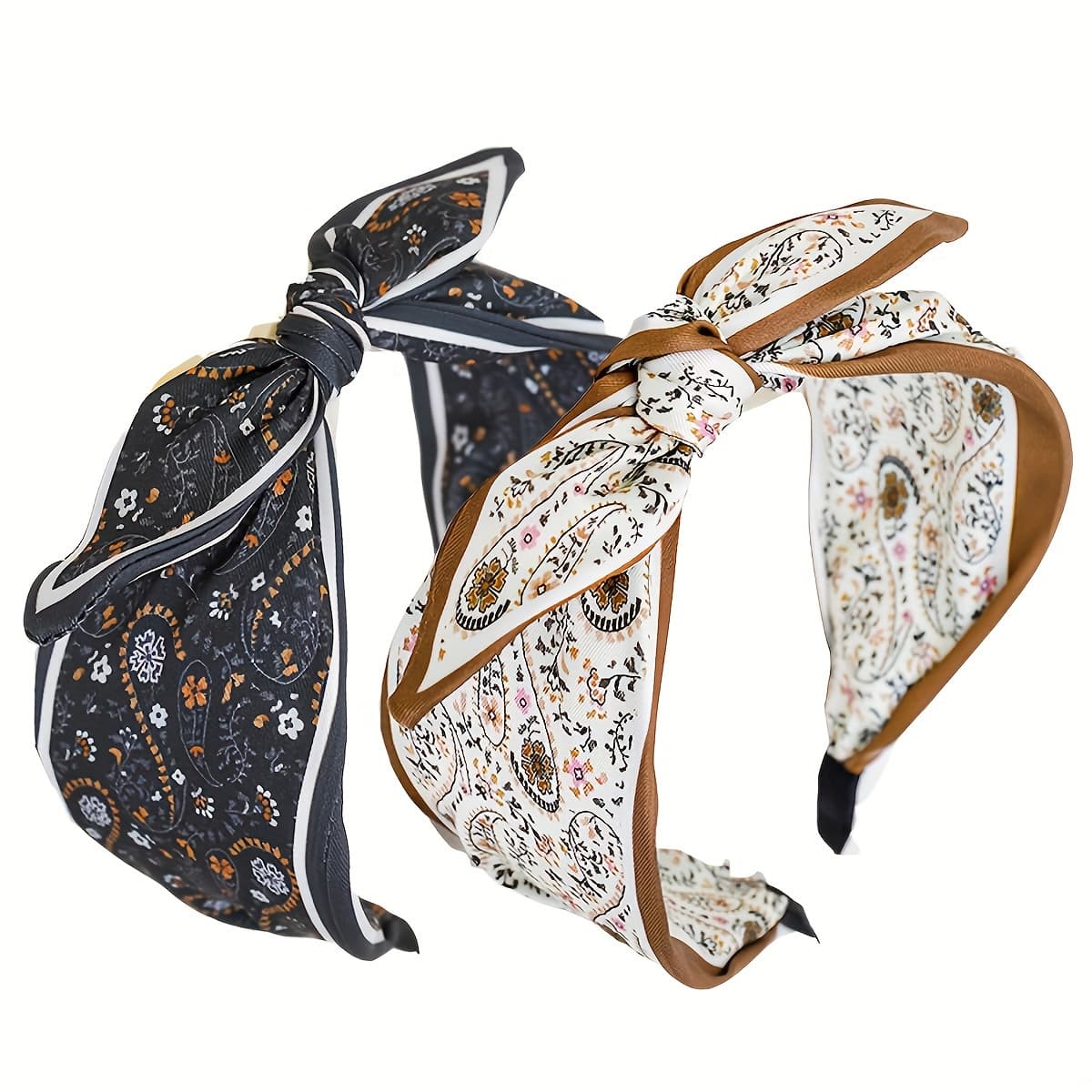 TEMU 2 Pack Bow Headbands For Women Knotted Headband For Women Floral Rabbit Ear Cute Hairband Hair Accessories For Women And Girls