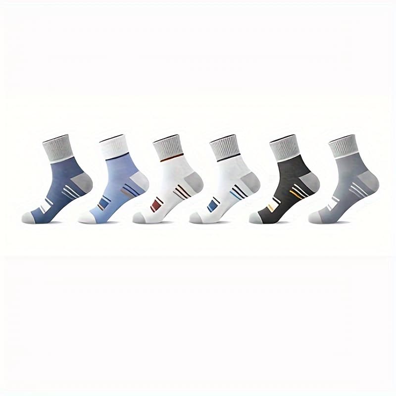TEMU 6 Pairs Of Cushioned Athletic Ankle Socks For Men