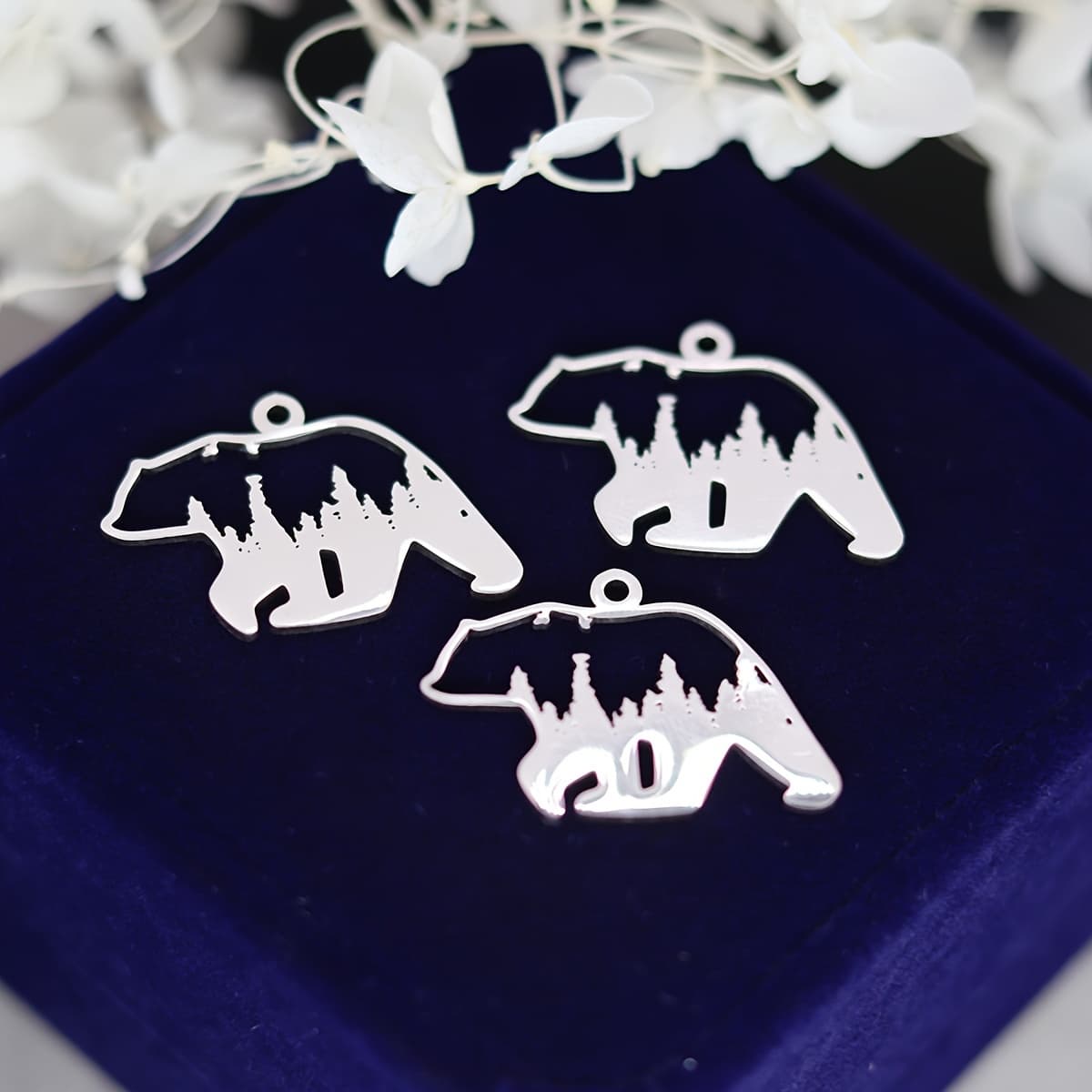 TEMU 3pcs Polar Bear Stainless Steel Pendant Charms For Jewelry Making Findings Diy Accessory