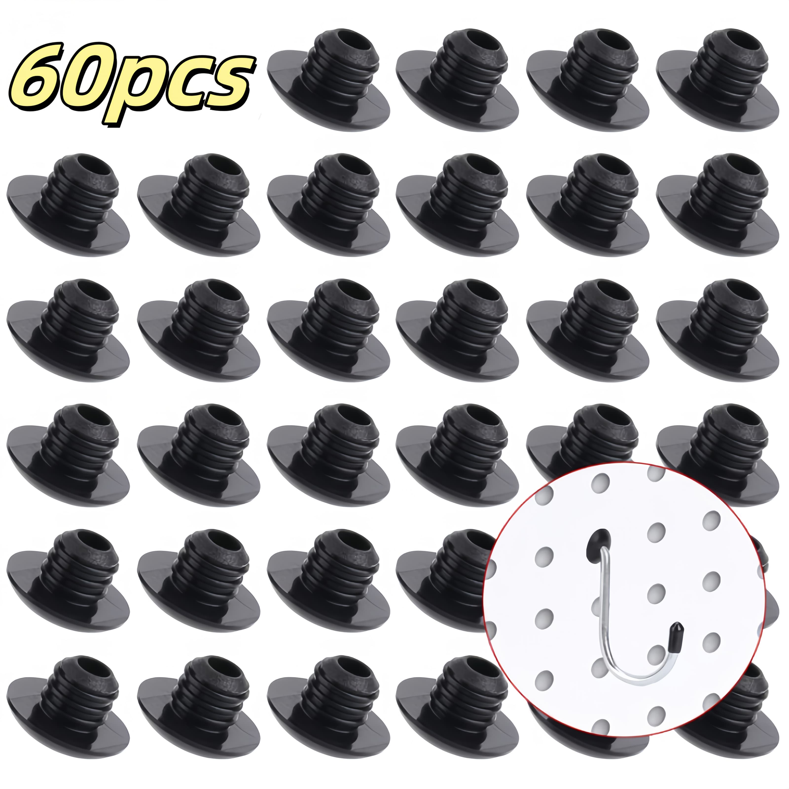 TEMU 60pcs Nail Plate Threaded Plug, Used To Prevent Hook Falling Off, Black