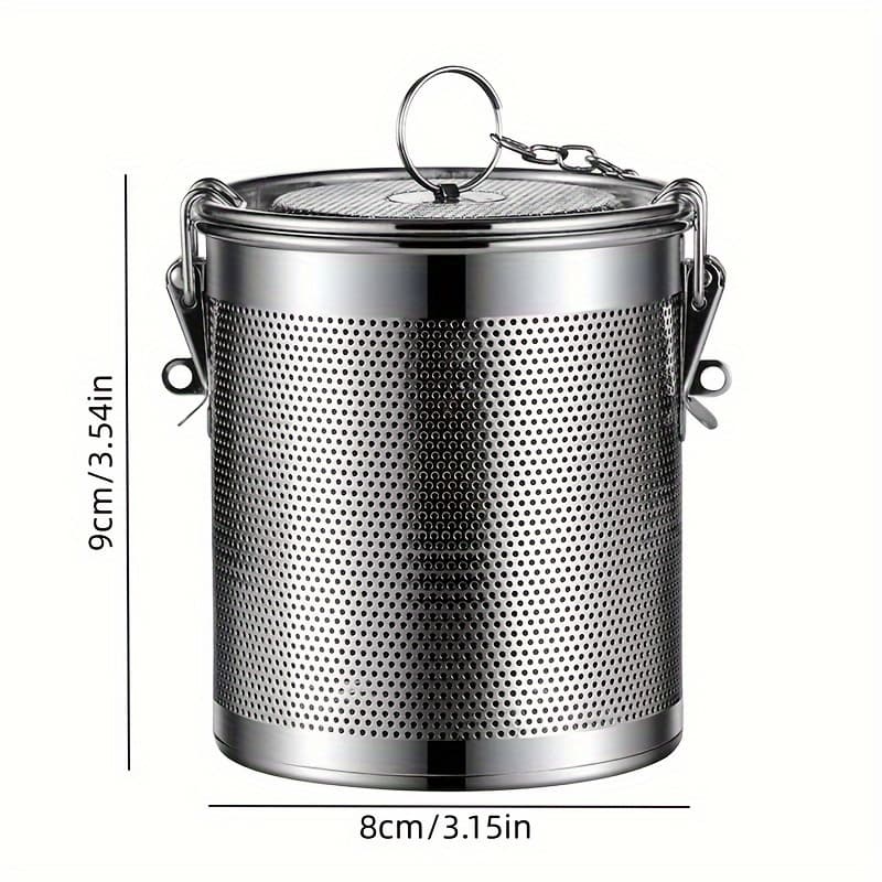 TEMU 1pc Reusable Stainless Steel Cooking Spice Infuser, Fine Mesh Loose Tea Herbal Strainer, Extended Chain Kitchen Seasoning Ball, Loose Leaf Tea, Spices, Soup And Seasonings-kitchen Accessory