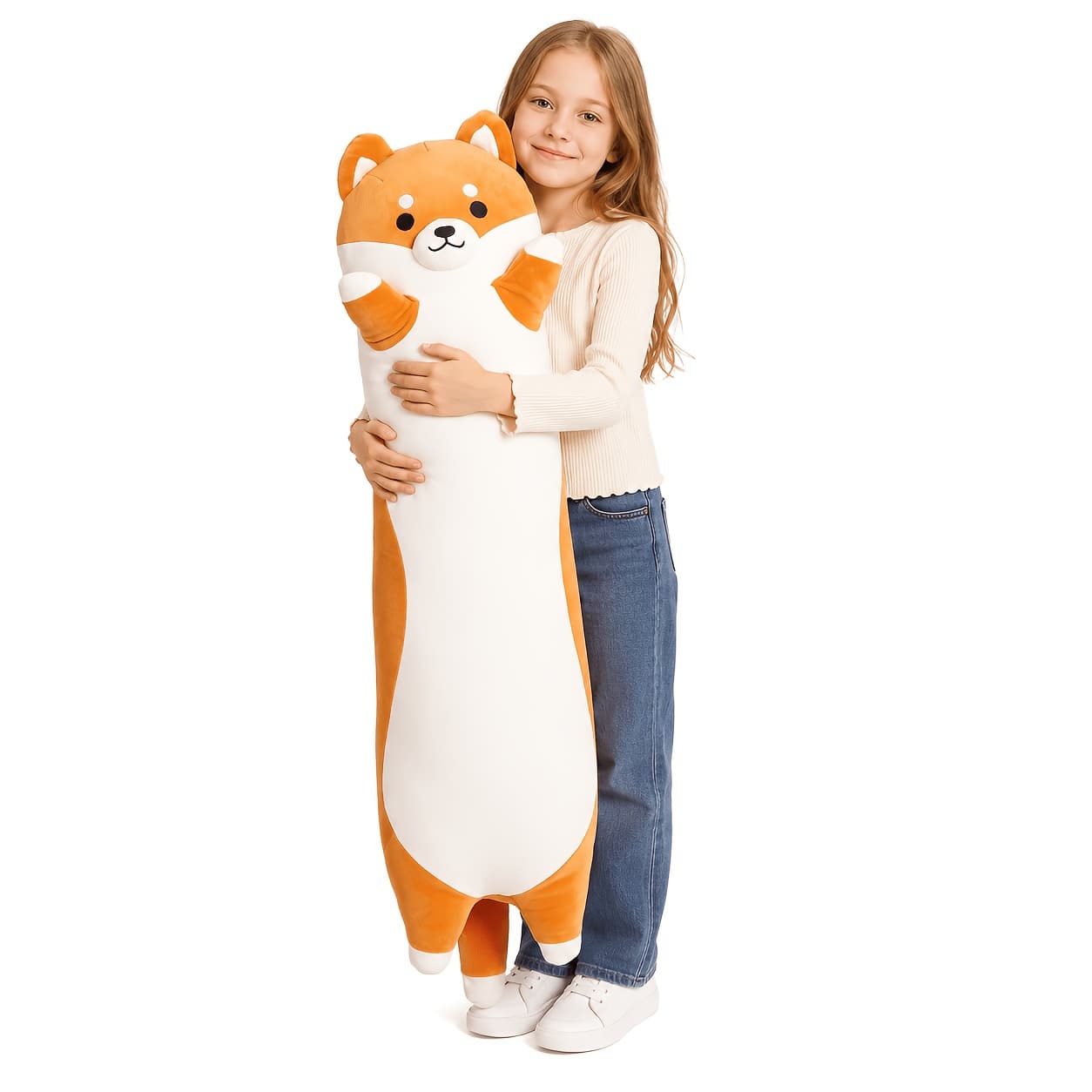 TEMU 32" Cute Long Plush Toy Hugging Animals Body Pillow, Large Kawaii Corgi Stuffed Animals Dog, Gift For Kids, Birthday, Easter