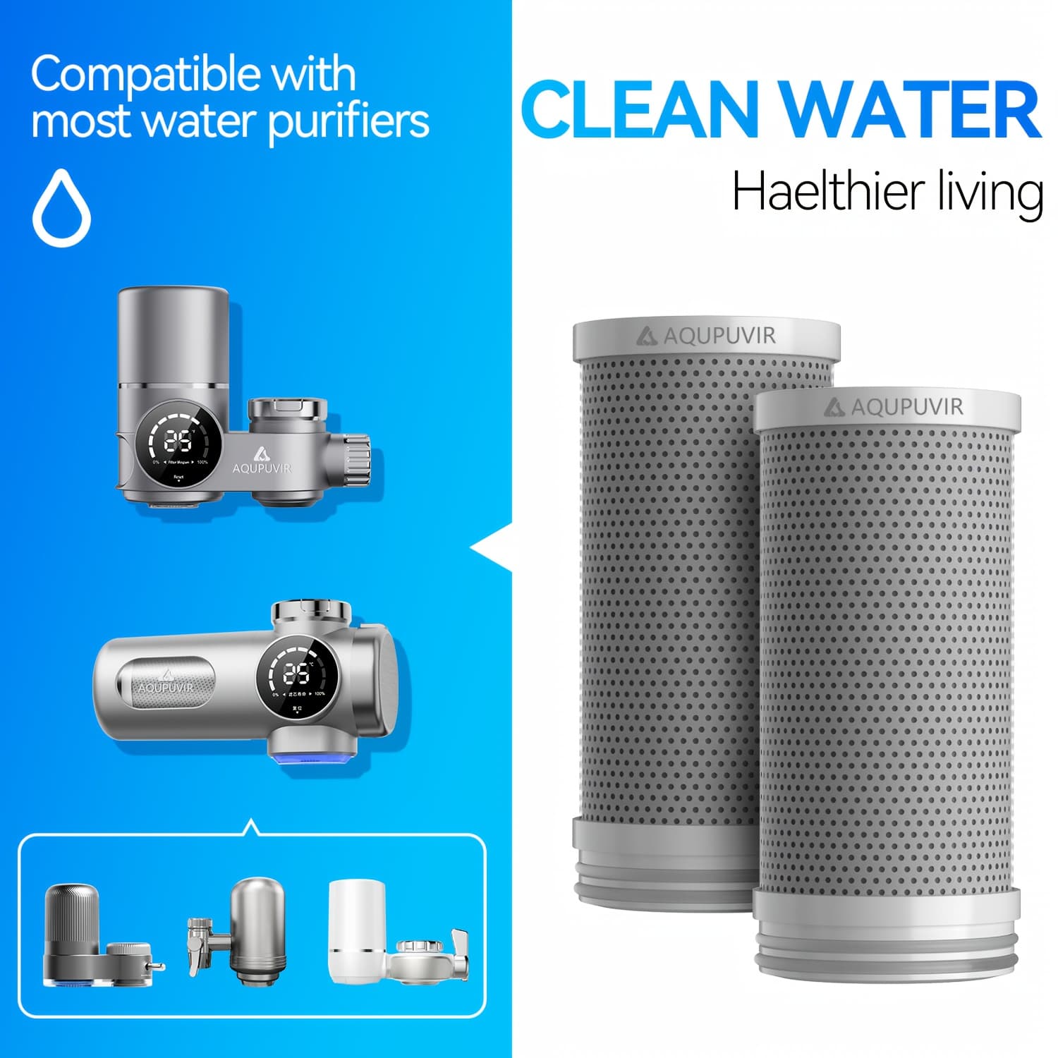 TEMU Aqupuvir 2pack Water Filter, Tap Water , Nsf Certified, Suitable For Water Filters And Filtro Purificador De Agua Para Beber, Reduce Taste And Odor