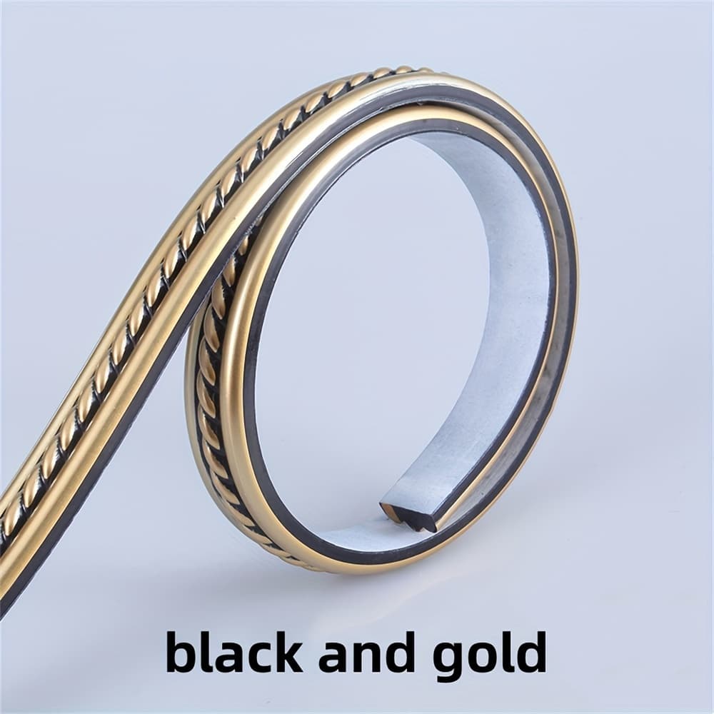 TEMU 1mx2cm Flexible Molded Pvc Decorative Wall Ornaments, Self-adhesive Ceiling Trims, Cabinet Borders, And Mirror Frame Decorations