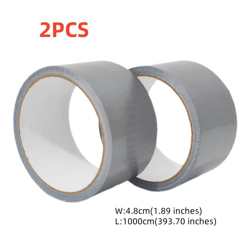 TEMU 2pcs Heavy-duty Silvery Duct Tape - Waterproof, Flexible & Strong For Indoor/outdoor Repairs, 5m/10m/20m Lengths