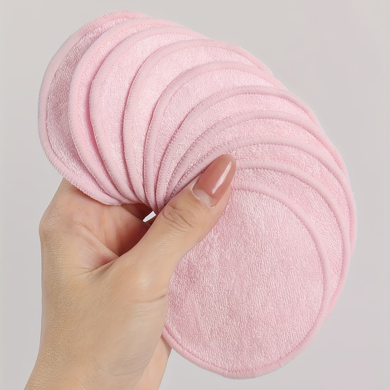 TEMU 8/10 Pcs Of Makeup Remover Pads, Quickly Makeup By Soaking, And Can Be With Makeup Remover Water And Facial Cleanser For Deep Cleaning. Washed In And Reused