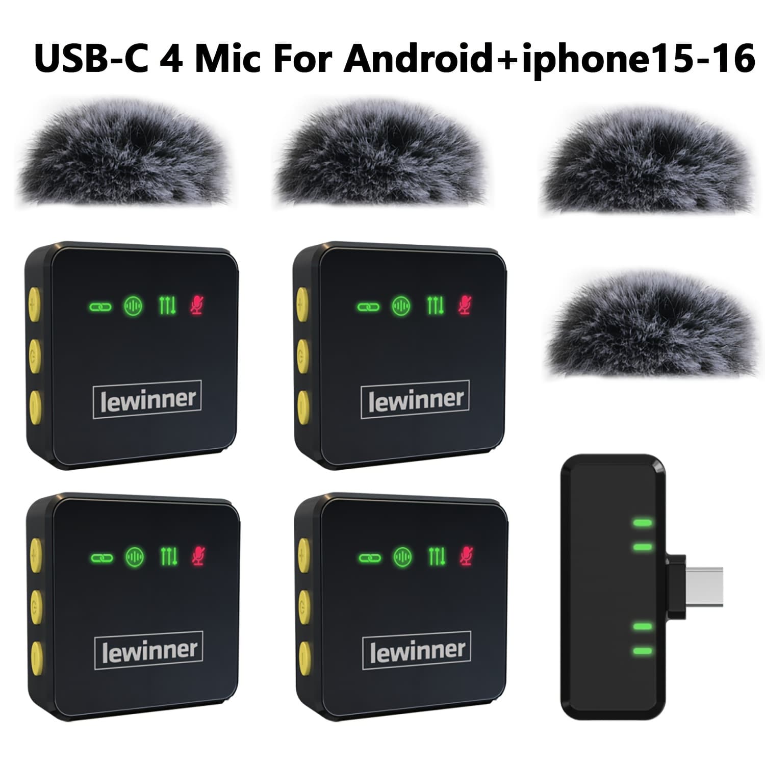 TEMU Lewinner New Wireless Lavalier Microphone, 48khz Cd , Professional Noise Reduction Lapel Mic, Wireless Microphone For Vlogging, For Smartphone, Tablet, Laptop.