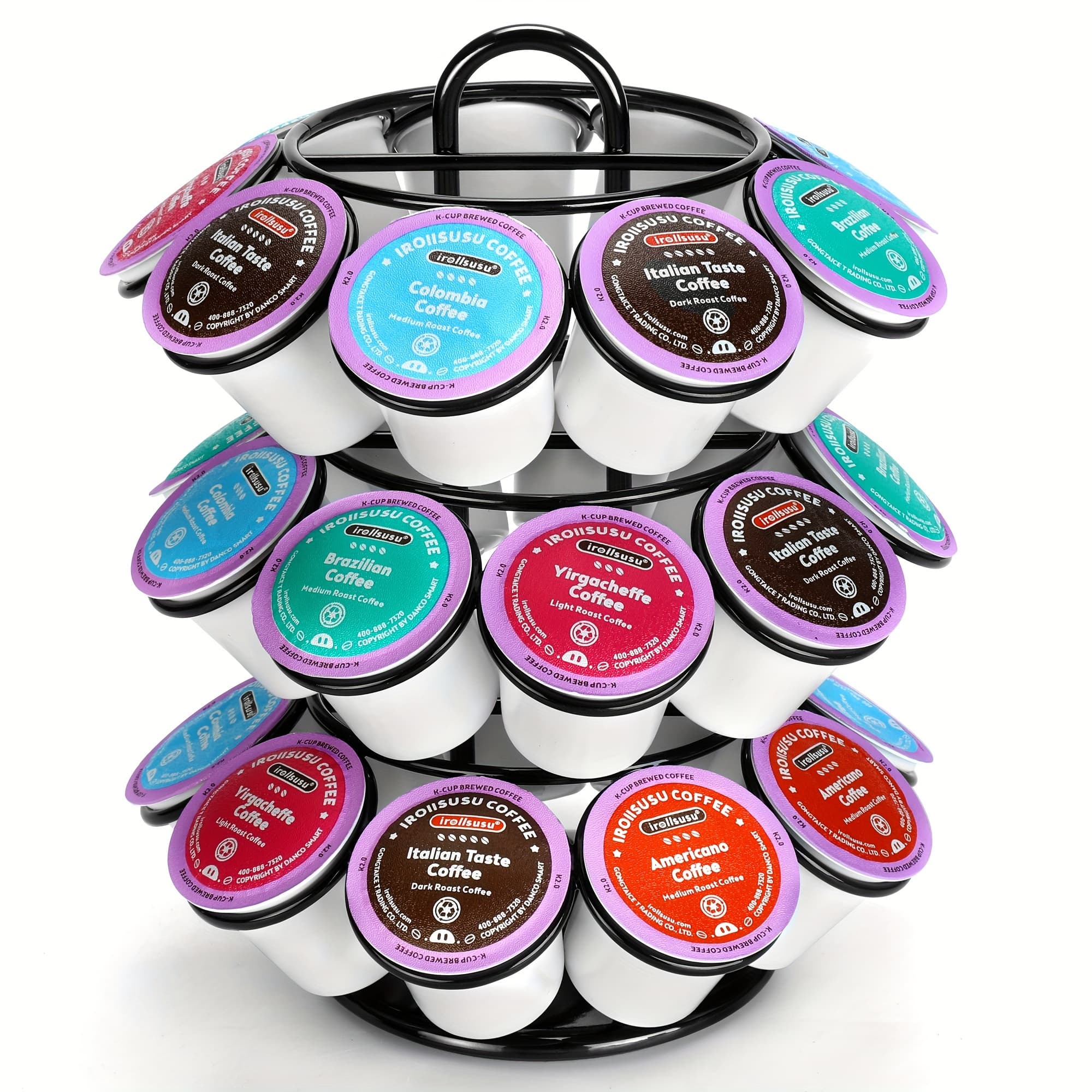 TEMU 1pc Creative Metal Coffee Holder, Household Desktop Three-dimensional Display Stand, Capacity Storage Rack, Holds 27 Capsules