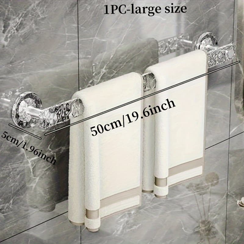 TEMU Acrylic Towel Rack - Wall-mounted Bathroom Organizer, Durable , Space-saving,