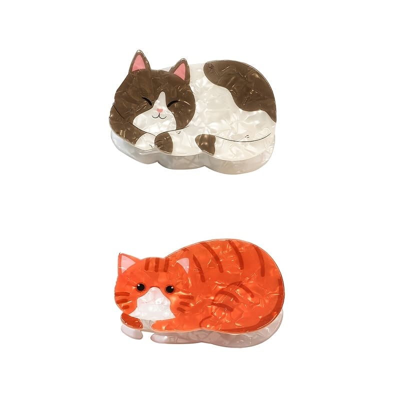 TEMU 2pcs New Cartoon Cute Dopamine-inducing Cat Claw Clips, High-end Exquisite Hair Clips For Women, Versatile For Back-of-head Updo Styling