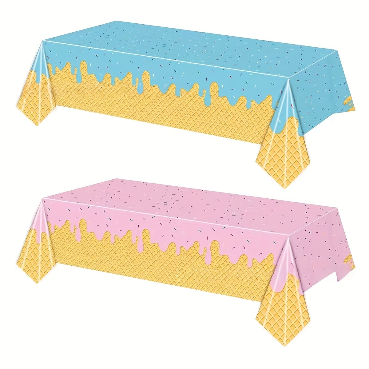 TEMU Ice Cream Party Tablecloth Suitable For Birthday Theme,wedding Decorations,summer Decoration,garden Decor For Outside,outdoor Decor, Size 54*108 Inches