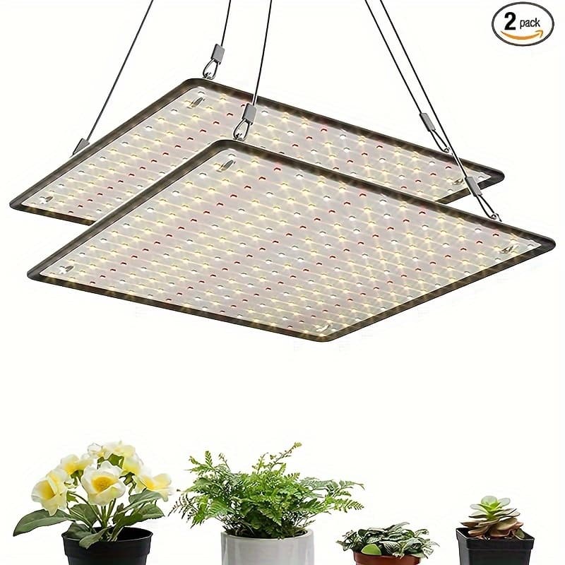 TEMU 2 Pack Led Grow Light Panel 600w Lamp For Indoor Plants, With White Blue Red Uv Ir Leds For 4x4ft Coverage Grow Tent Greenhouse Veg And Bloom Seedlings Hydroponics