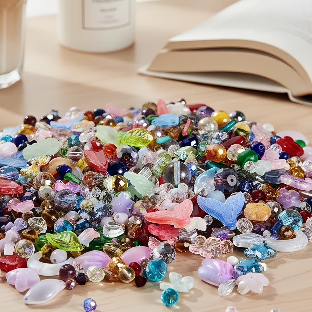 TEMU More Pcs 100g Colorful Glass Crystal Beads For Jewelry Making - Assorted Multi Type Bead For Earrings Bracelet Necklace Jewelry Making, Suncatchers Craft