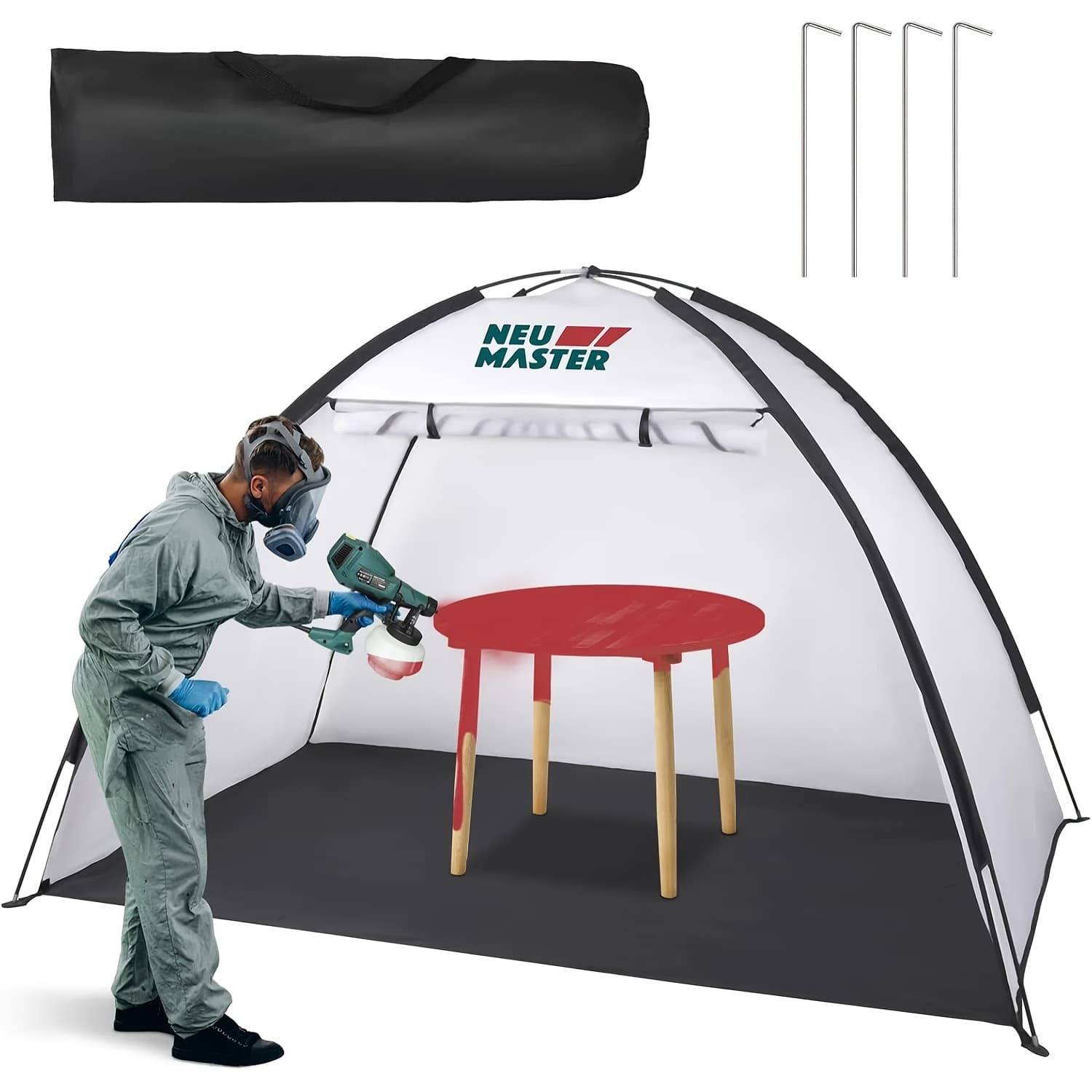 TEMU Neu Tent For Spray Painting, Medium Portable Paint Booth For Projects, Tool Painting Station, Small To Medium Furniture, 6.6x4.1x4.1ft Spray Booth