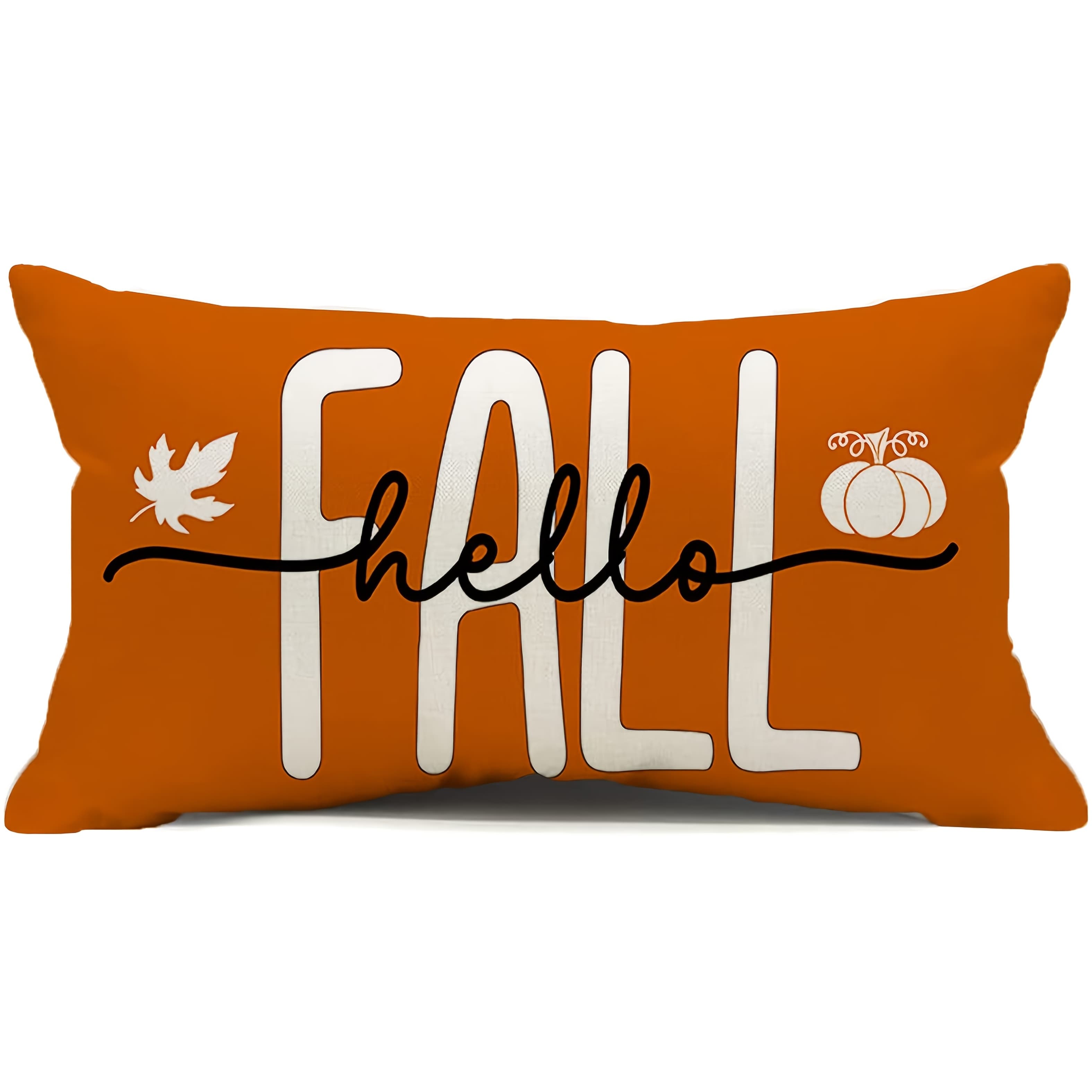 TEMU 1pc, Polyester, Pillowcase, Pumpkin Maple Leaf Pattern Outdoor Autumn Pillow Decoration For Bedroom Living Room Sofa (single Sided Printing, No Pillow Core)