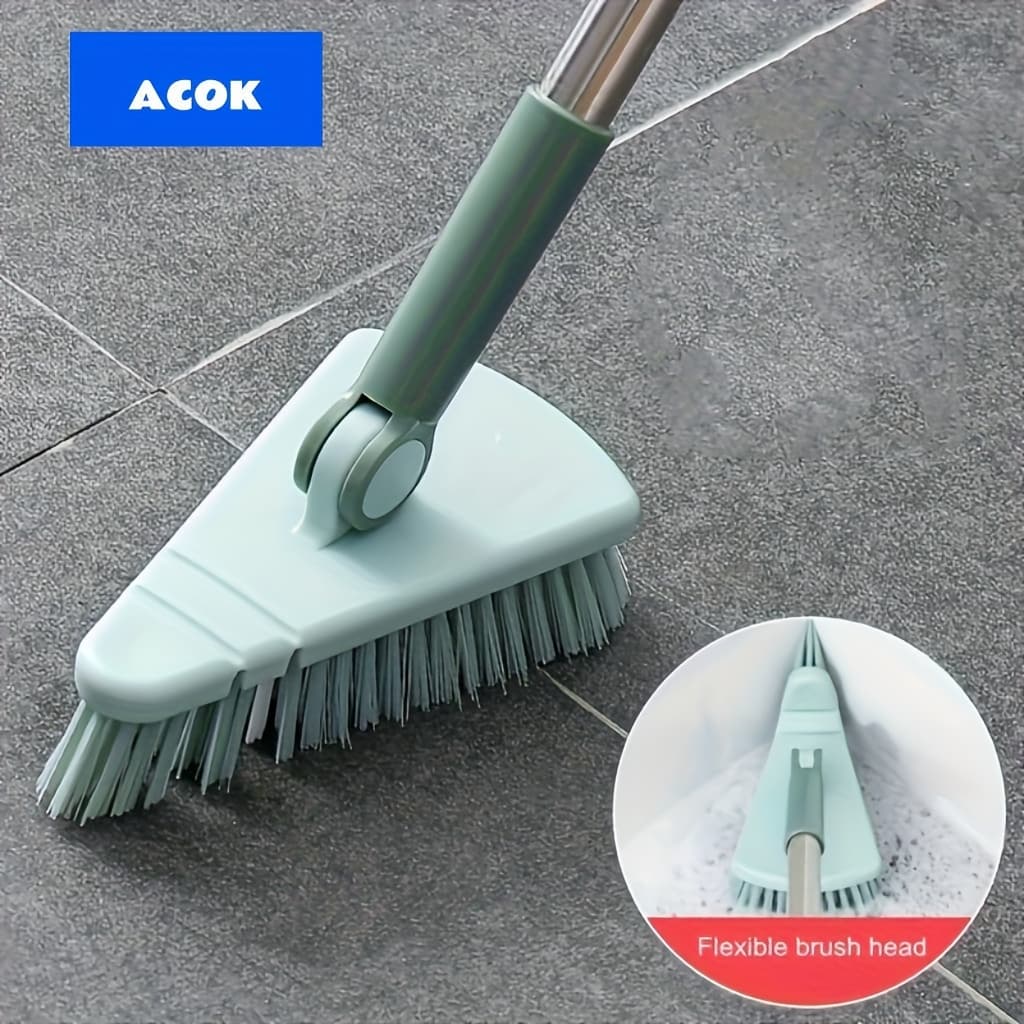 TEMU 1pc Floor Scrub Brush Shower Scrubber For Tub And Tile Floor Cleaning Long Handle Removable Stiff Brush For Shower Bathroom Kitchen Balcony Wall 37.4 Inches Long