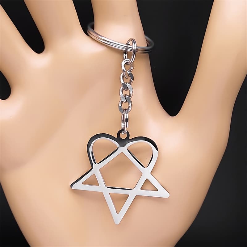 TEMU Gothic Keychain For Women, Stainless Steel Silvery Colorful Rock Music Band Him Car Additions K2613