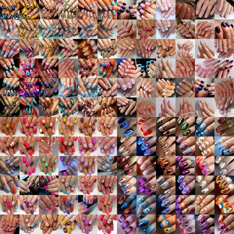 TEMU 240pcs Women's Nail Art Mixed Colors, Multiple Nail Art Mixed Flame And Flower , Shiny Nail Art