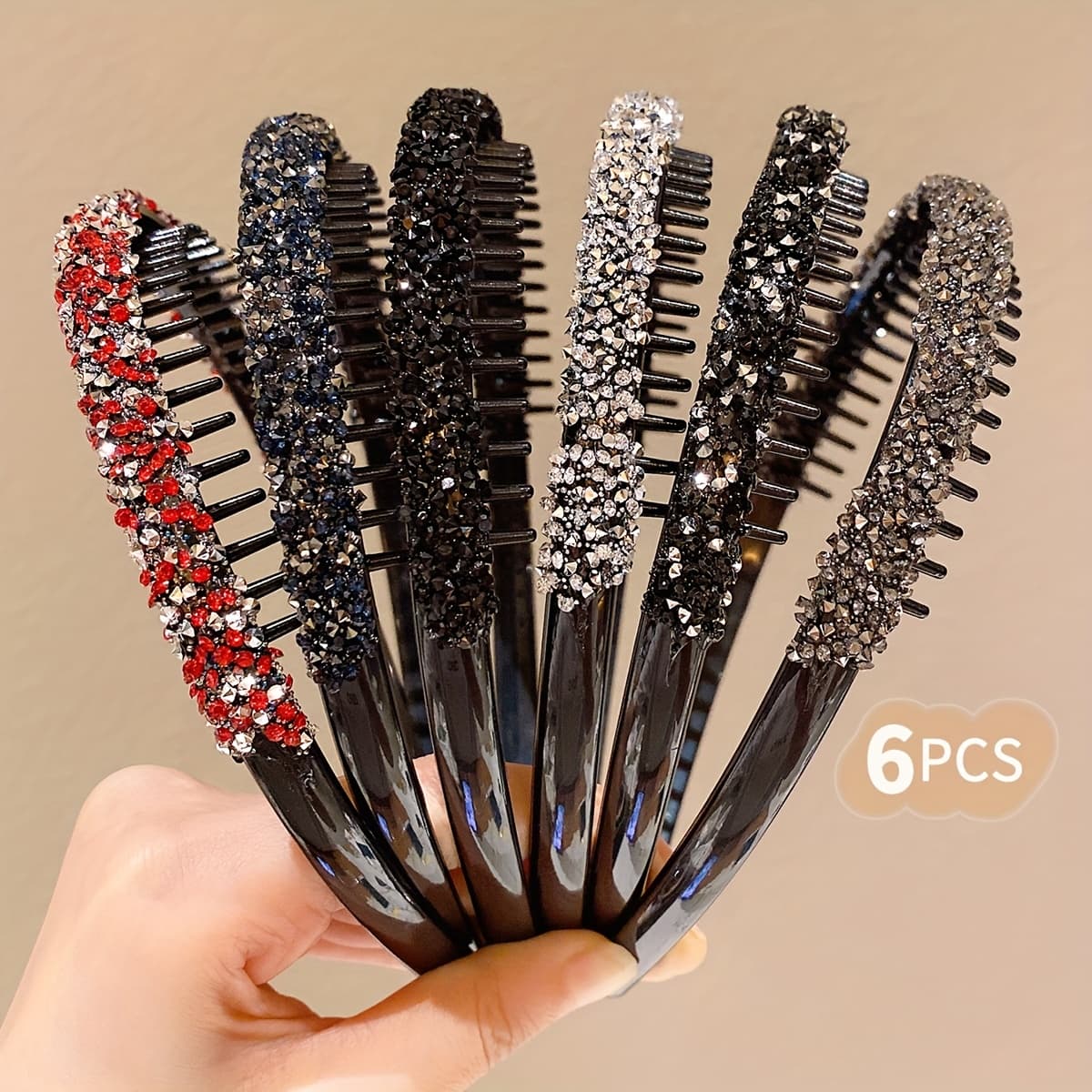 TEMU 6 ' Headbands, Colorful, Easy, With Teeth, Non-slip, Broken Hair Additions